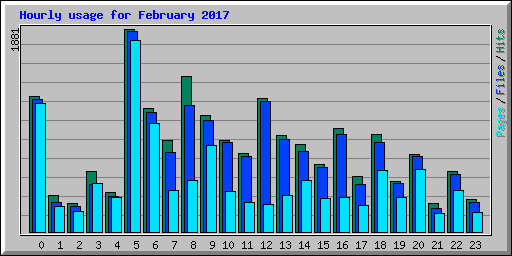 Hourly usage for February 2017