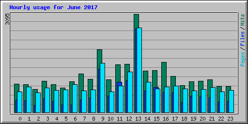 Hourly usage for June 2017