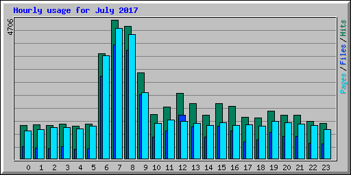 Hourly usage for July 2017