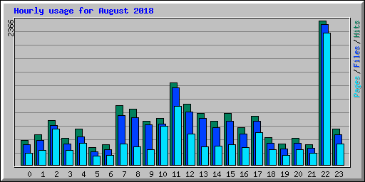 Hourly usage for August 2018