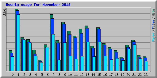 Hourly usage for November 2018