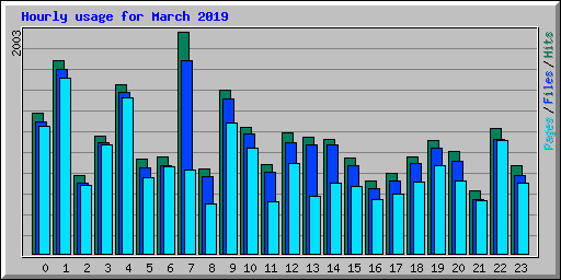 Hourly usage for March 2019