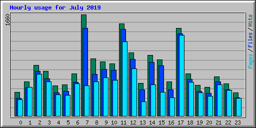 Hourly usage for July 2019