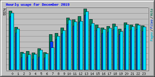 Hourly usage for December 2019