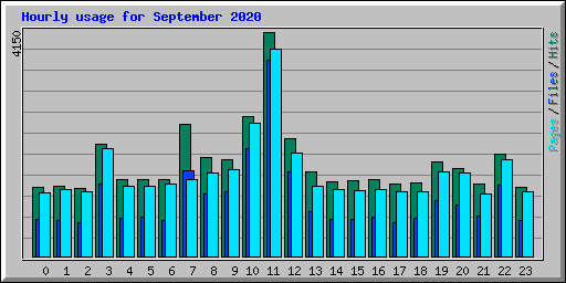 Hourly usage for September 2020