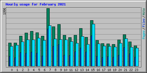 Hourly usage for February 2021